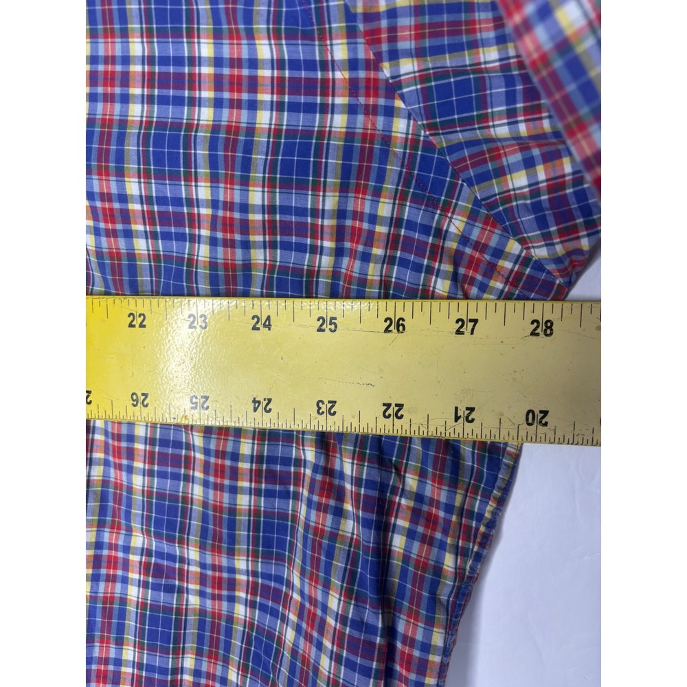 Ralph Lauren Blake Mens XL Short Sleeve Button Down Shirt Plaid Cotton Oversized - Picture 5 of 6